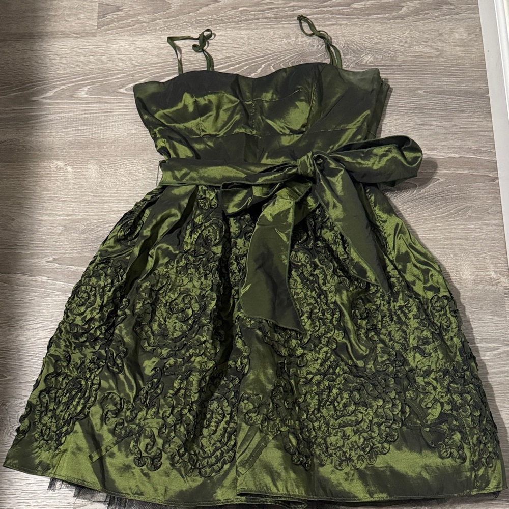 B Darlin Green Strapless Dress